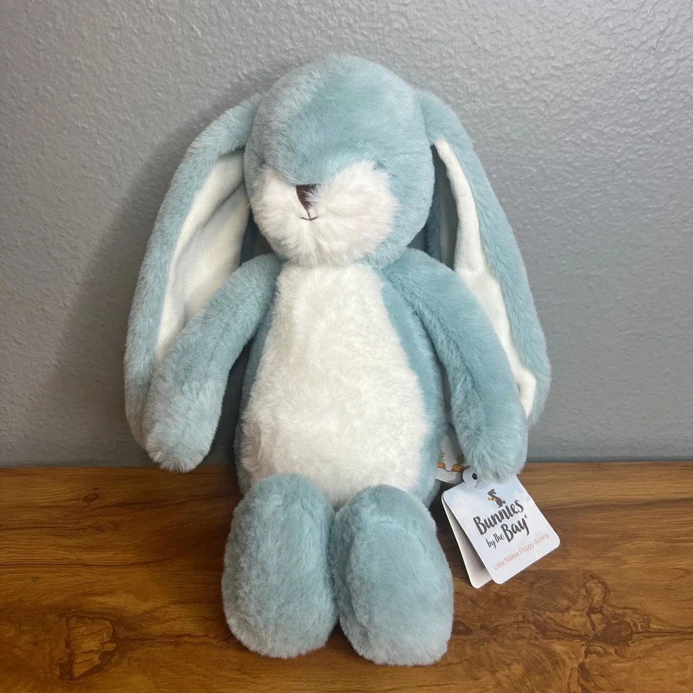 Bunnies By The Bay 12 In Blue White Little Nibble Floppy Bunny Rabbit NWT